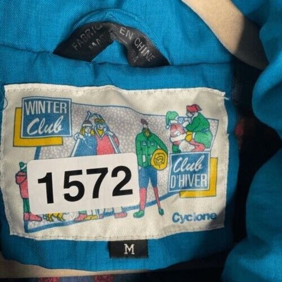 VTG 80s Winter Club Unisex Adult Size M Full Zip Down Puffer Winter Ski Jacket - Picture 2 of 10